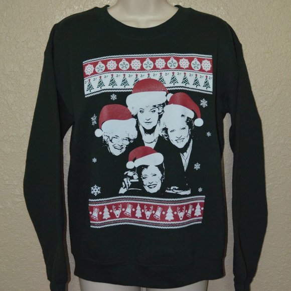 Gildan Tops - Gildan Green Golden Girls Ugly Christmas Sweater Sweatshirt Sz S
